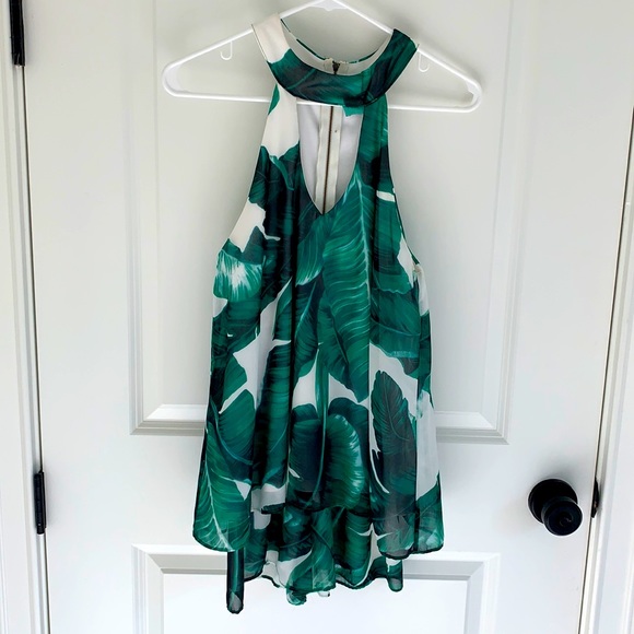 Tropical print green romper size 4 - Picture 1 of 2